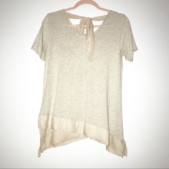 Pebble and Stone Cream Pointed Hem Blouse Small S - Picture 4 of 11